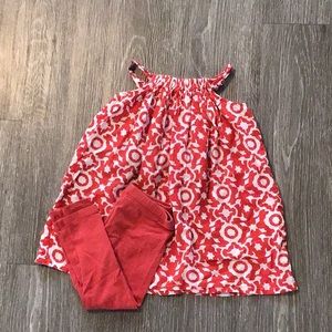 3T outfit with Old Navy red pants and Rim Zim kids red and white blouse.